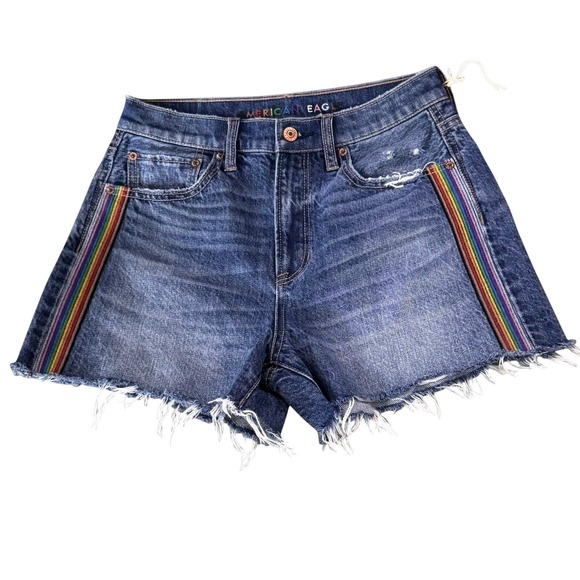 American Eagle Outfitters Pants - American Eagle Limited Edition Pride LGBTQ Rainbow Denim Shorts SZ:4